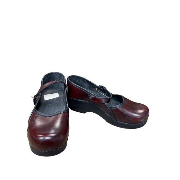 Dansko Shoes - Dansko womans Burgundy Leather Mary Jane Clogs Nursing shoes Size 36/5.5-6 SKU 9